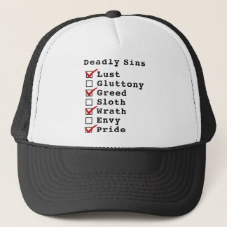 Seven Deadly Sins Checklist (1010101) Trucker Hat