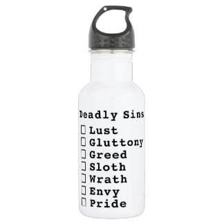 Seven Deadly Sins Checklist - blank (0000000) 532 Ml Water Bottle