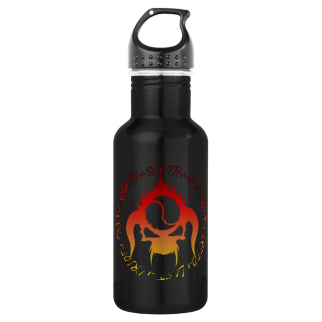 Seven deadly sins plastic water bottle (Front)