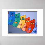 SEVEN FACES OF EVE POSTER<br><div class="desc">This is a print of Trish Laffrenere's popular painting of the Seven Faces Of Eve.  Due to the popularity she is now offering in in print format.  Bright and colourful it is definately a conversation piece.</div>