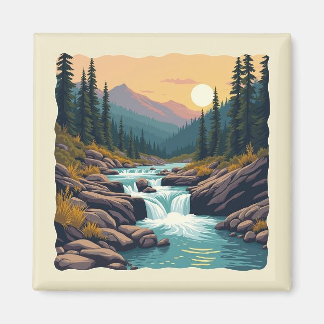 Seven Falls Colorado Retro Magnet (Front)
