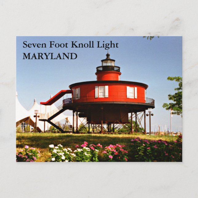 Seven Foot Knoll Light, Maryland Postcard (Front)