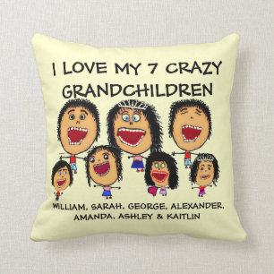 Seven Grandchildren Cartoon Cushion