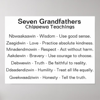Seven Grandfathers Chippewa Tribe Teaching Poster