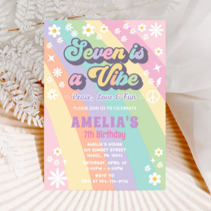 Seven is a vibe birthday invitation