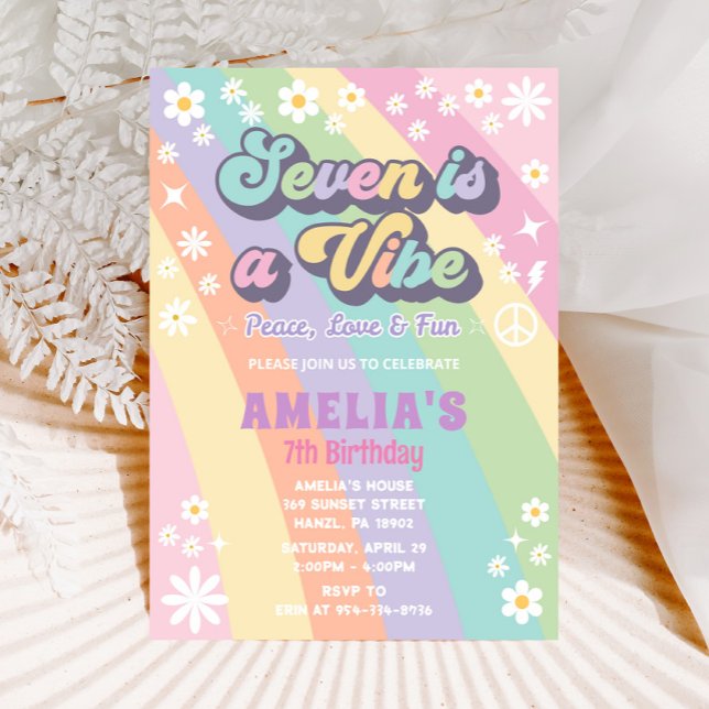 Seven is a vibe birthday invitation (Creator Uploaded)