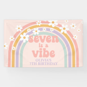 Seven is a Vibe Pastel rainbow 7th birthday Banner