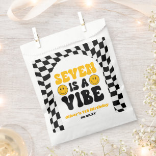 Seven Is A Vibe Retro Seventh 7th Birthday Party Favour Bag
