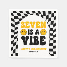 Seven Is A Vibe Retro Seventh 7th Birthday Party