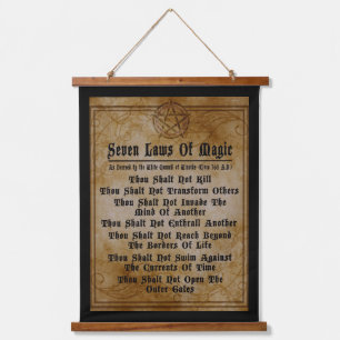 Seven Laws Of Magic Parchment Hanging Tapestry