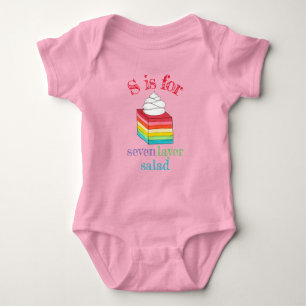 Seven Layer Retro Rainbow Gelatin Salad Dessert Baby Bodysuit