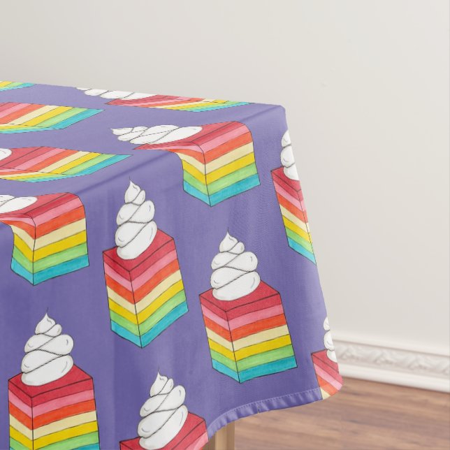 Seven Layer Retro Rainbow Gelatin Salad Dessert Tablecloth (In Situ)