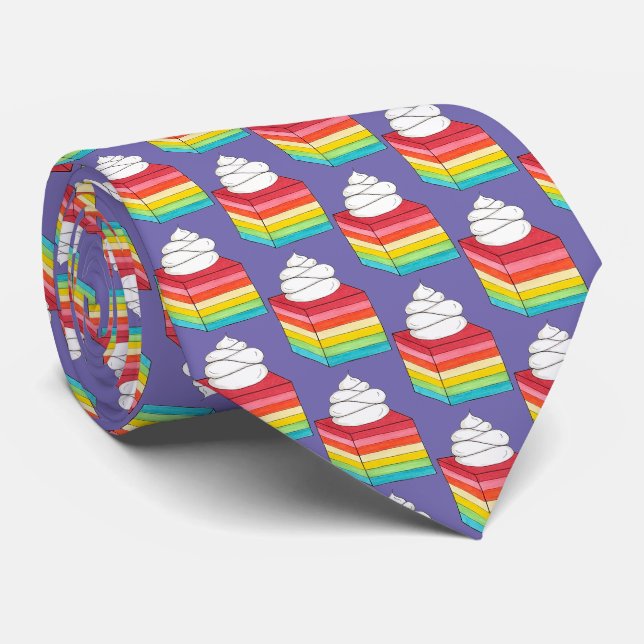 Seven Layer Retro Rainbow Gelatin Salad Dessert Tie (Rolled)