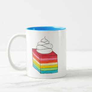 Seven Layer Retro Rainbow Gelatin Salad Dessert Two-Tone Coffee Mug