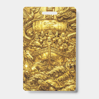 Seven Lucky Gods -Japanese Gods- Golden shine ID Badge