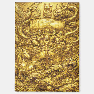 Seven Lucky Gods -Japanese Gods- Golden shine Magnet