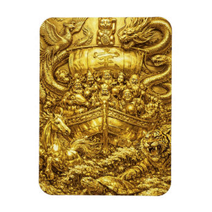Seven Lucky Gods -Japanese Gods- Golden shine Magnet