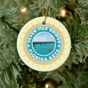 Seven Mile Bridge Florida Keys Ceramic Tree Decoration