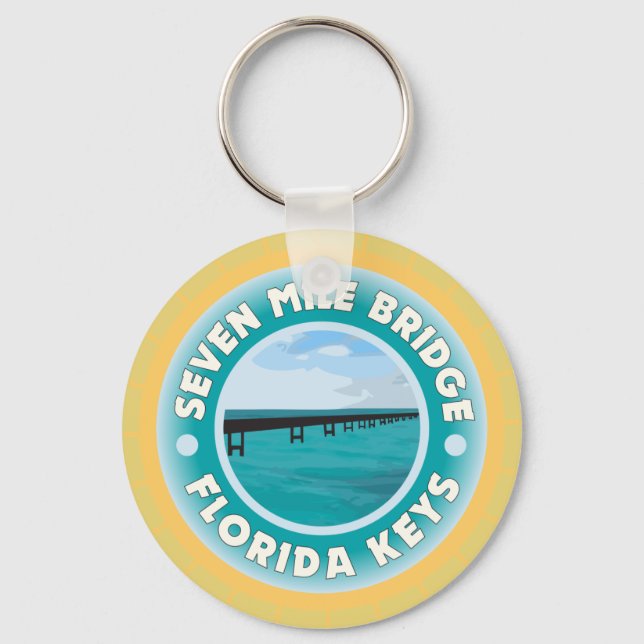 Seven Mile Bridge Florida Keys Key Ring (Front)