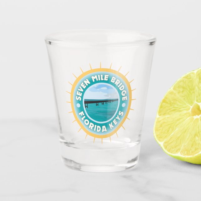 Seven Mile Bridge Florida Keys Shot Glass (Front)