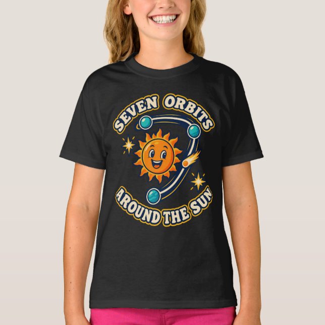 Seven Orbits Space Birthday Adventure T-Shirt (Front)