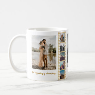 Seven Photo Collage Newly Weds Couple Anniversary Coffee Mug