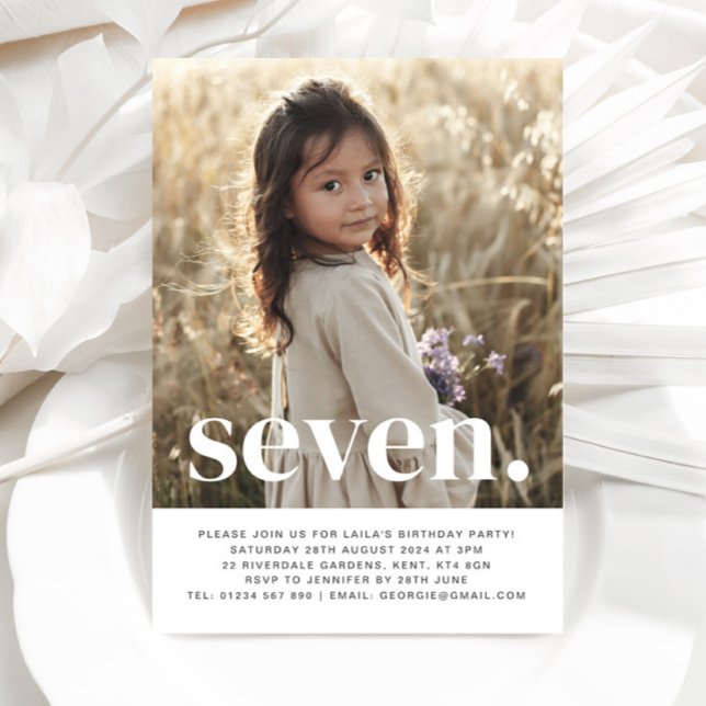 Seven Photo First Birthday Invitation  (Creator Uploaded)