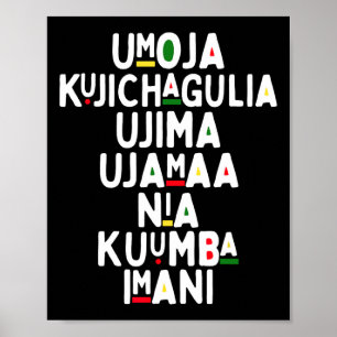 Seven Principles Of Kwanzaa African American Holid Poster
