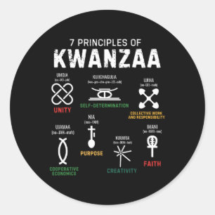 Seven Principles Of Kwanzaa Happy Kwanzaa 1 Classic Round Sticker