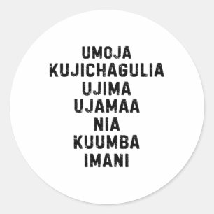 Seven Principles Of Kwanzaa Happy Kwanzaa 5 Classic Round Sticker