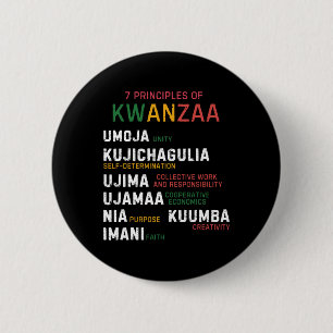 Seven Principles Of Kwanzaa Happy Kwanzaa 6 Cm Round Badge