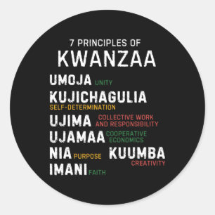 Seven Principles Of Kwanzaa Happy Kwanzaa 7 Classic Round Sticker