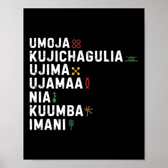Seven Principles Of Kwanzaa Happy Kwanzaa 8  Poster (Front)