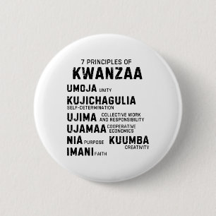 Seven Principles Of Kwanzaa Happy Kwanzaa 9 6 Cm Round Badge