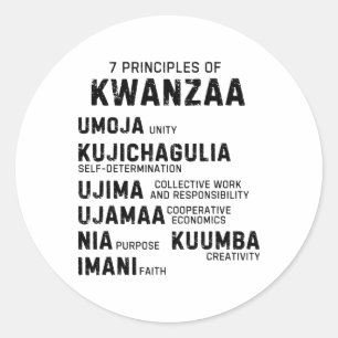 Seven Principles Of Kwanzaa Happy Kwanzaa 9 Classic Round Sticker