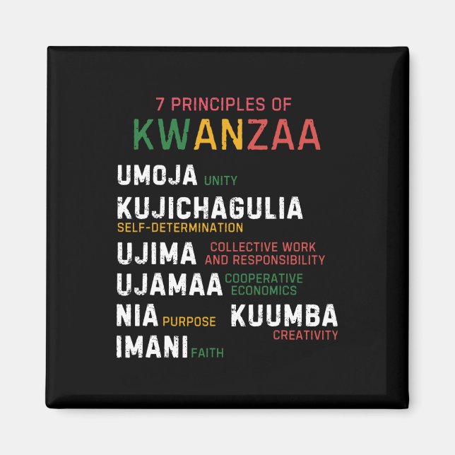 Seven Principles Of Kwanzaa Happy Kwanzaa  Magnet (Front)