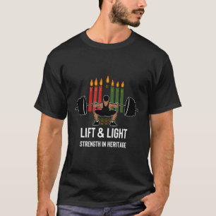 Seven Principles Of Kwanzaa Kinara Candles Deadlif T-Shirt