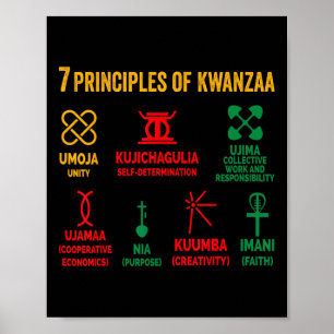 Seven Principles Of Kwanzaa Men Women Kids Kwanzaa Poster