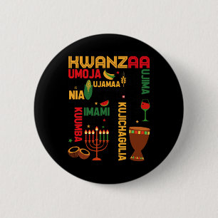 Seven Principles Of Kwanzaa Proud African American 6 Cm Round Badge