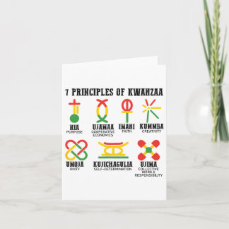Seven Principles Of Kwanzaa Proud African American Card
