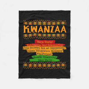 Seven Principles Of Kwanzaa Proud African American Fleece Blanket