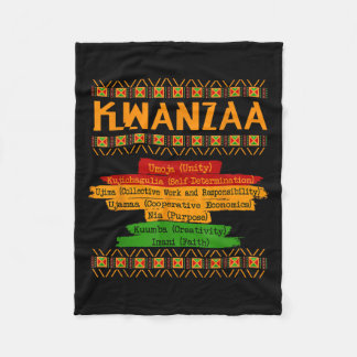 Seven Principles Of Kwanzaa Proud African American Fleece Blanket