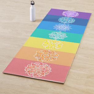 Seven Rainbow Chakras Mandalas Yoga Mat