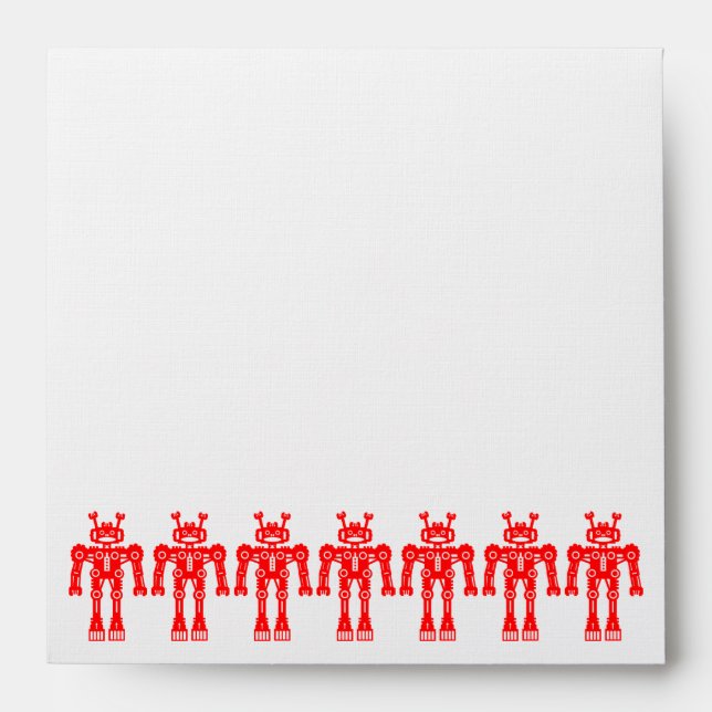 Seven Red Robots (Square) Envelope (Front)