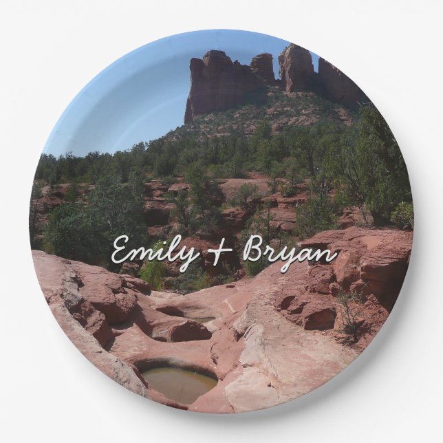Seven Sacred Pools in Sedona Arizona Paper Plate (Front)