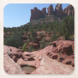 Seven Sacred Pools in Sedona Arizona Square Paper Coaster