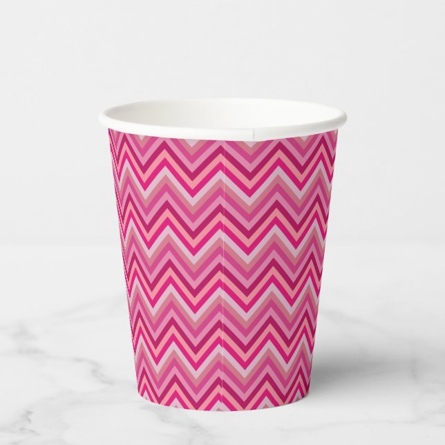 Seven Shades of Pink Zig Zag Paper Cups (Right)