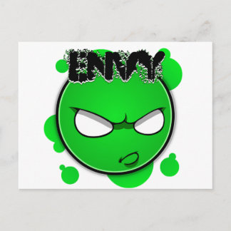Seven Sins Faces - Envy Postcard