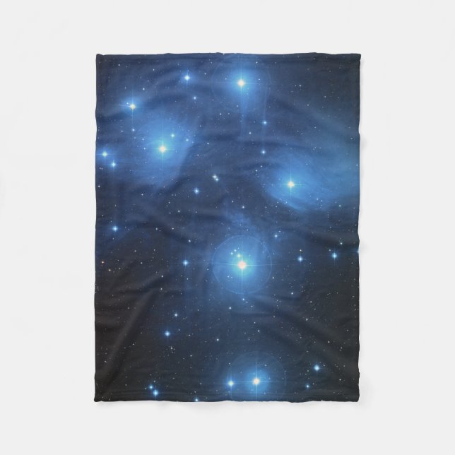 Seven Sisters Star Cluster Pleiades Messier 45 Fleece Blanket (Front)