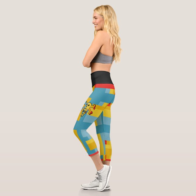 SEVEN SKULL BY MASANSER PIXELAT CAPRI LEGGINGS (Left)